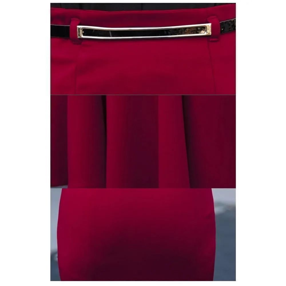 NEW Bodycon Stretchy High Waist Fishtail Mermaid Maxi Skirt S Red - Image 3