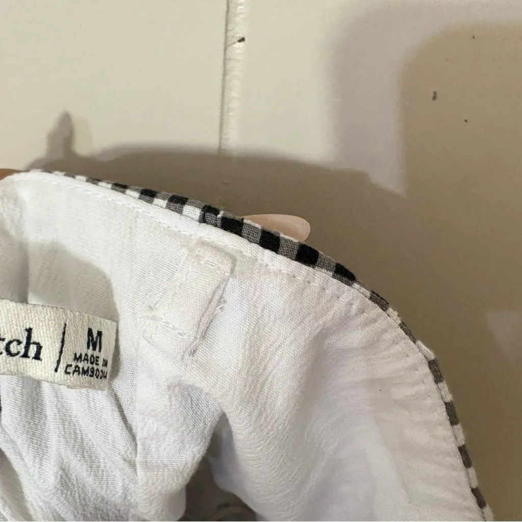 Abercrombie & Fitch Mila Strapless Gingham Mini Dress Black Size M - Image 9