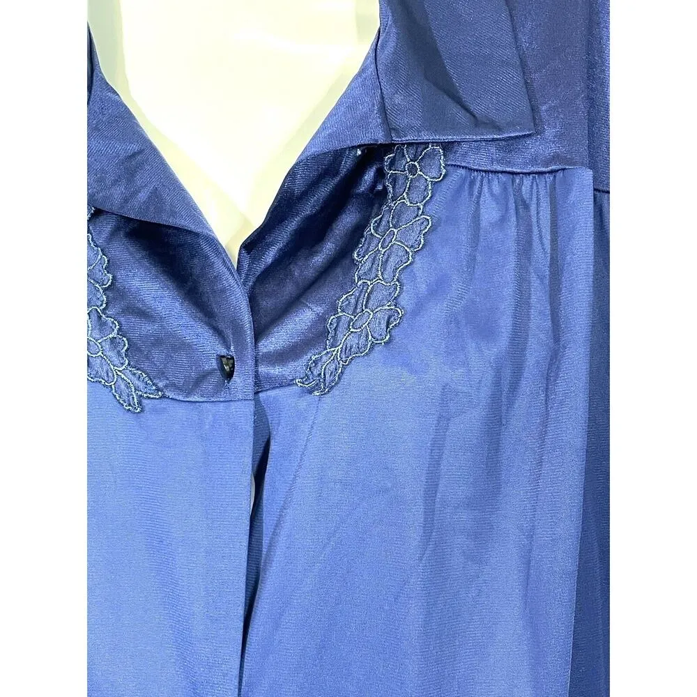 Vintage VANITY FAIR Antron Nylon Button Up Robe Dressing Night Gown Large - Image 3