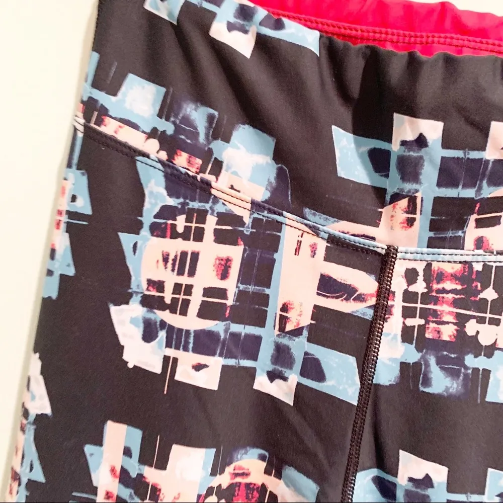 Oiselle Rear Window Print Spandos Cropped Ankle Leggings Running Athletic M - Image 5