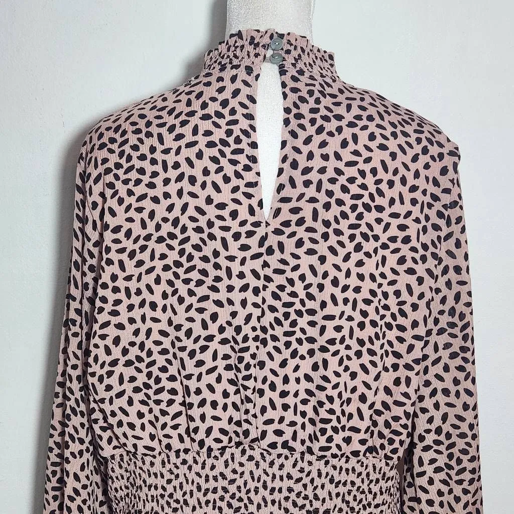 She + Sky Pink and Black Print Mini Dress Size Large Wedding Guest Dress - Image 9