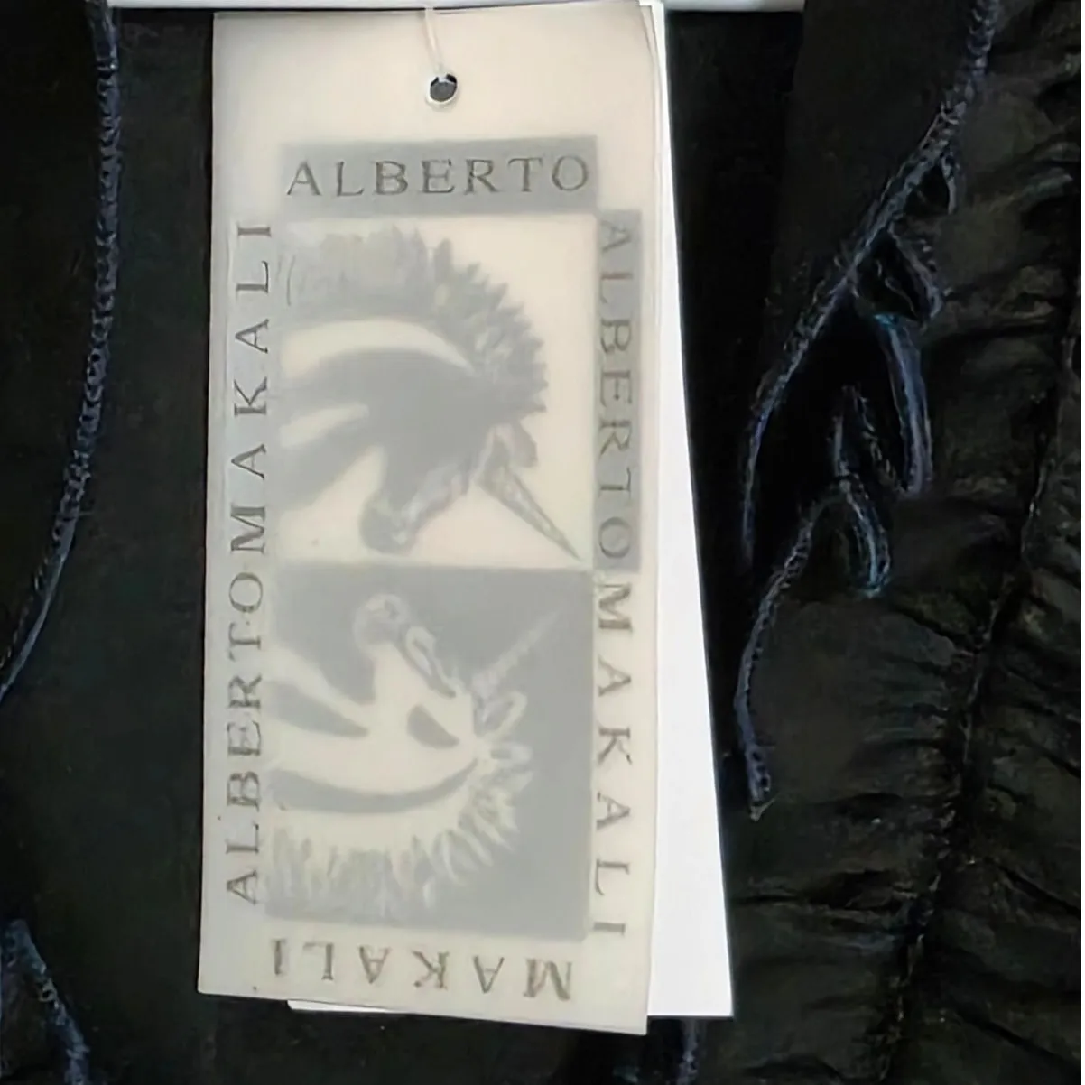 Alberto Makali Glittery Iridescent Ruffled Long Sleeve Blazer Jacket Blue 12 NEW - Image 6