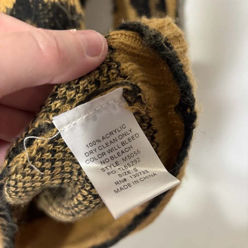 Umgee Brushed Knit Long Sleeve Leopard Print Sweater Dress Size S Knee Length - Image 5