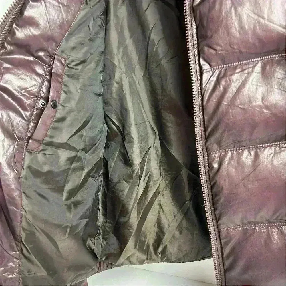 Theory Women's Purple Faux Leather Puffer Jacket Size S Winter Casual - Image 13