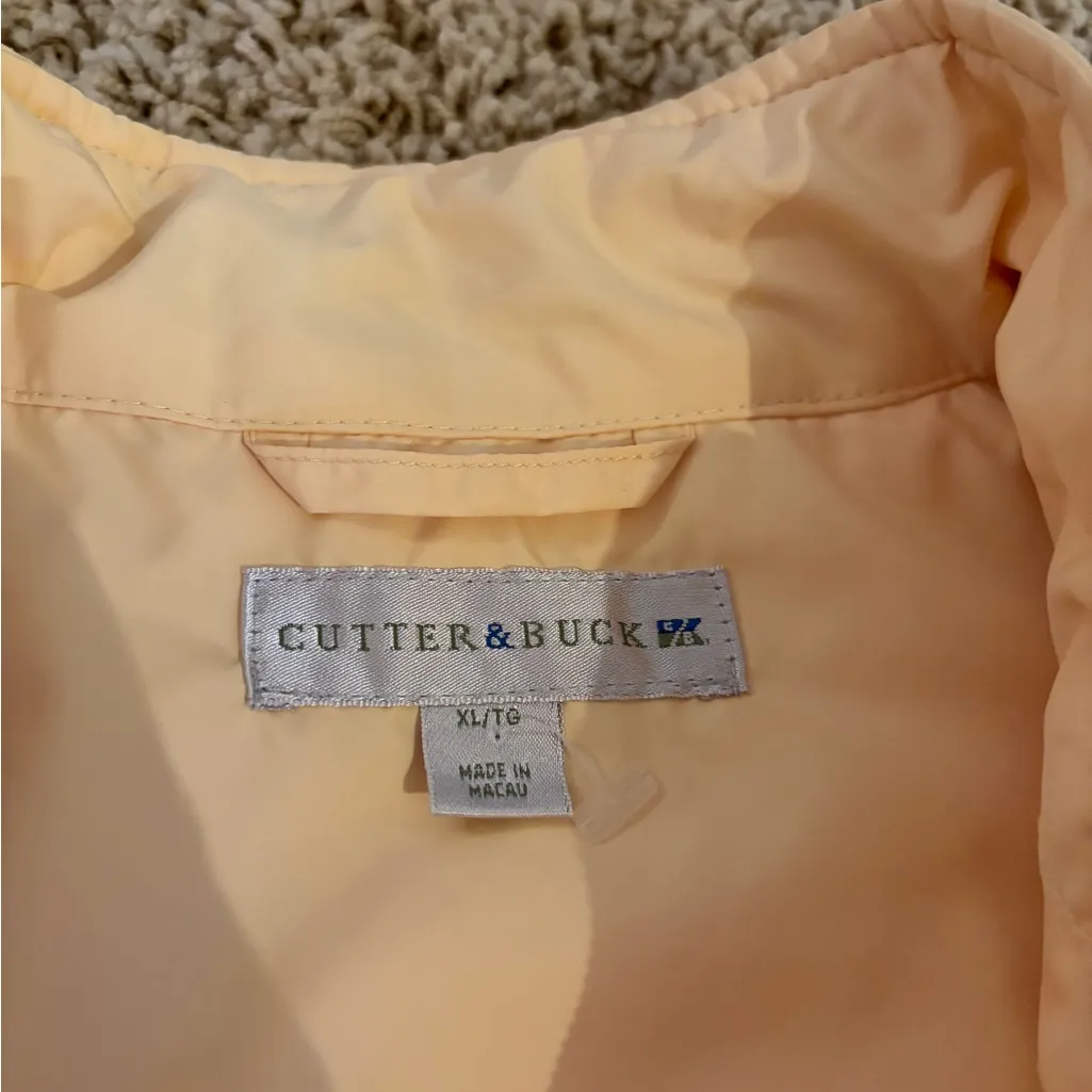 Cutter & Buck Puffer Vest Size XL Quilted Butter Yellow Packable Gorpcore U1 - Image 3