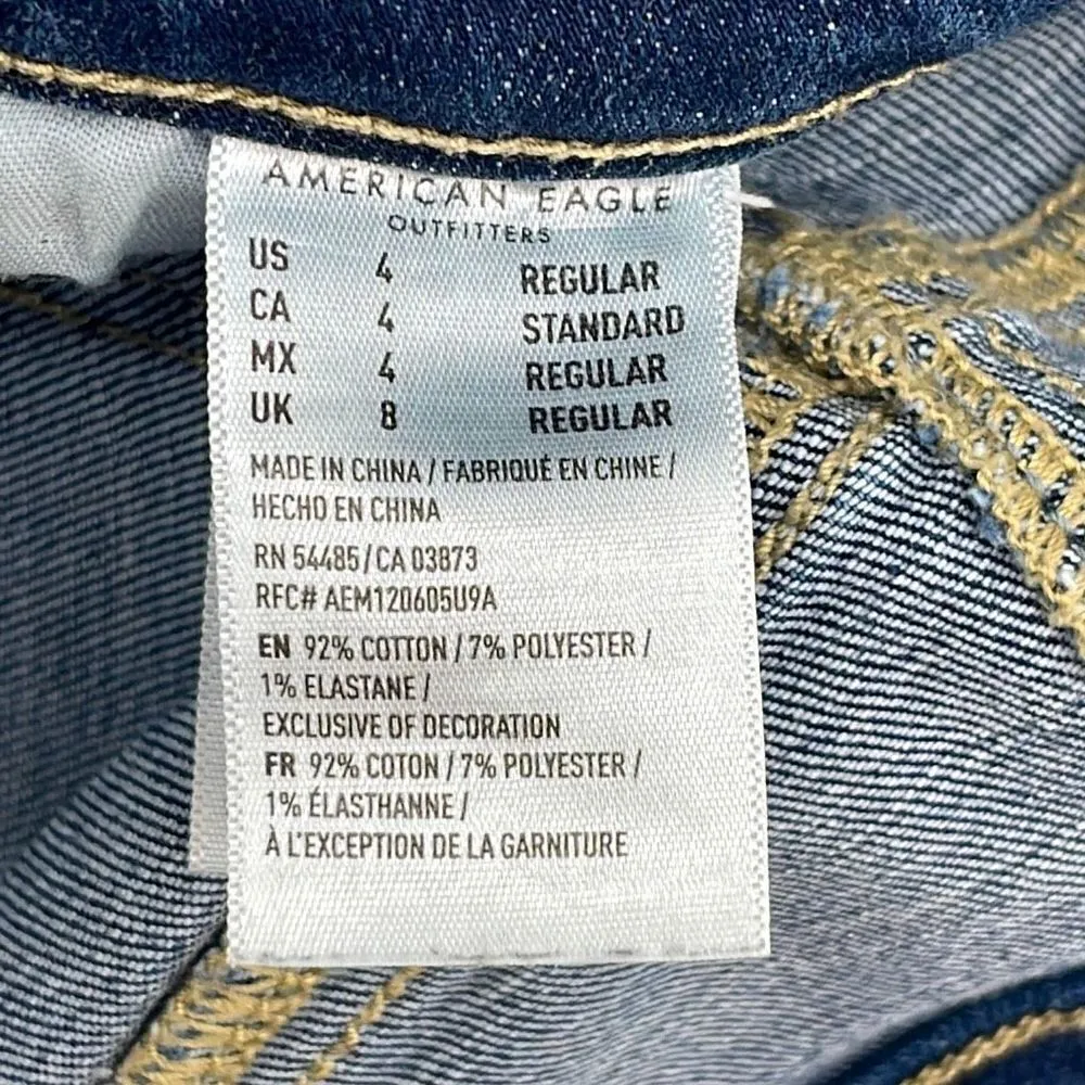 American Eagle Womens Super Stretch Hi Rise Jegging Jeans Distressed Blue Size 4 - Image 6