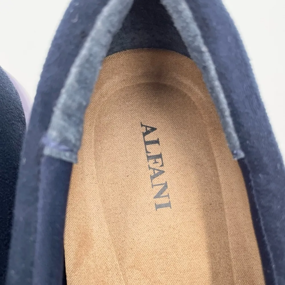 Alfani Women's Elsaa Low Top Slip On Fashion Sneakers Size 9.5 Navy Blue Suede - Image 5