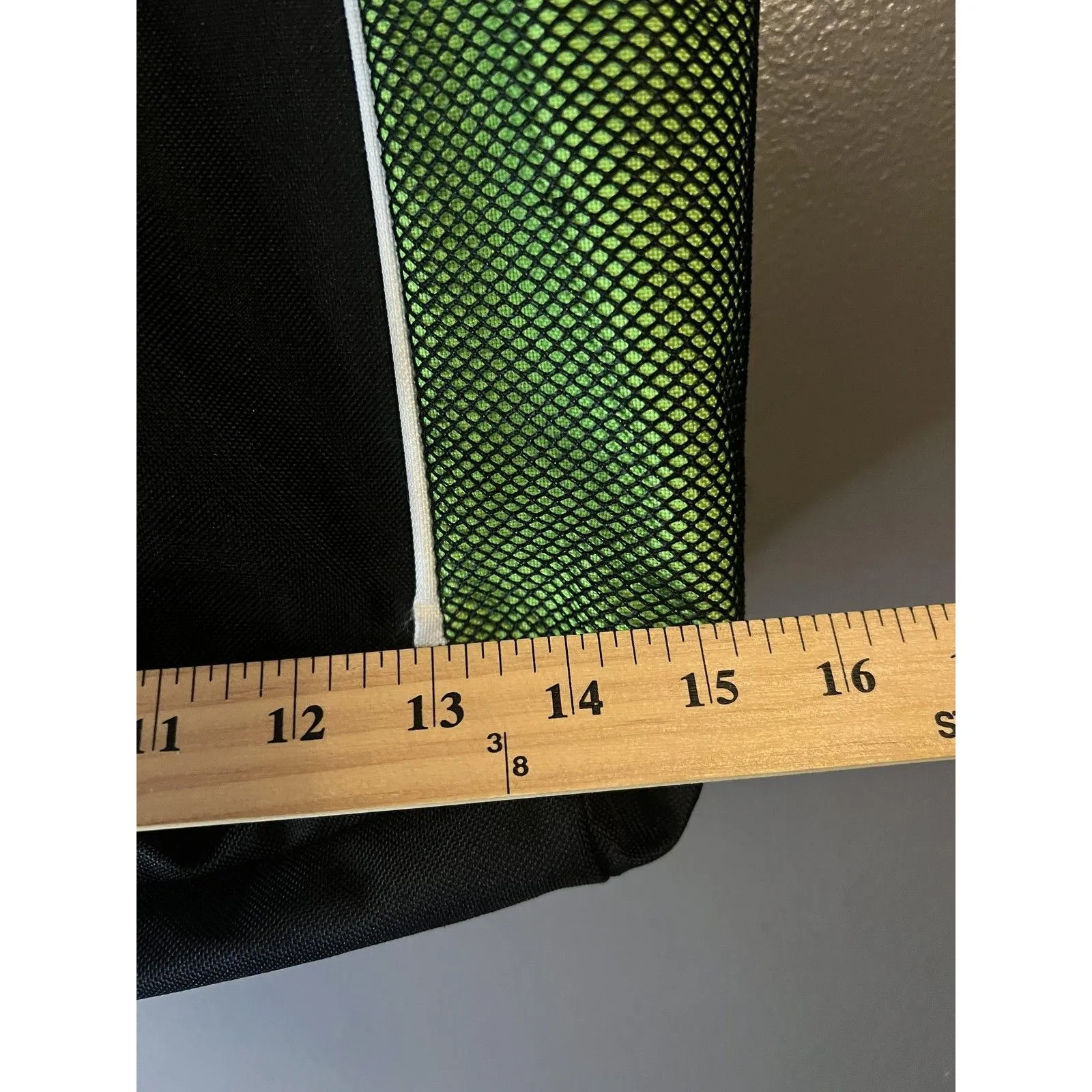 Port & Company Tote Bag Black Green Zip Top Mesh Pockets Shamrock Clover Irish - Image 7