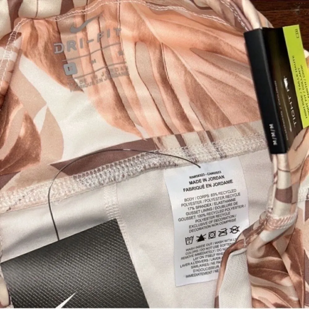 Nike Running Tights Dri Fit Fast Run Crop High
Rise Pink Floral(Size Medium) - Image 9