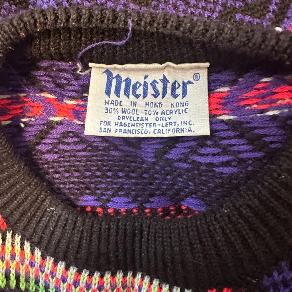 MEISTER FAIR ISLE SKI SWEATER WOMENS LARGE VINTAGE - Image 6