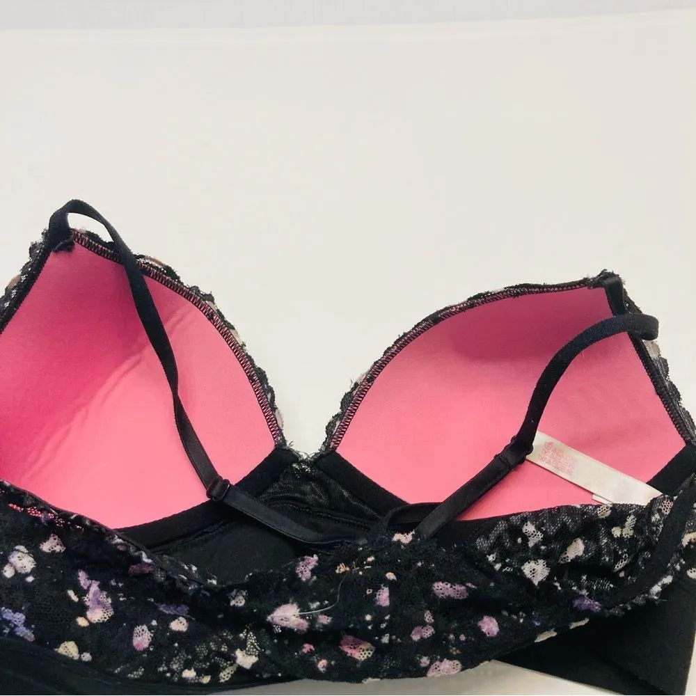 Victoria's‎ Secret Pink Lace Bralette Bra Racerback Lightly Lined Sz Small Black - Image 6