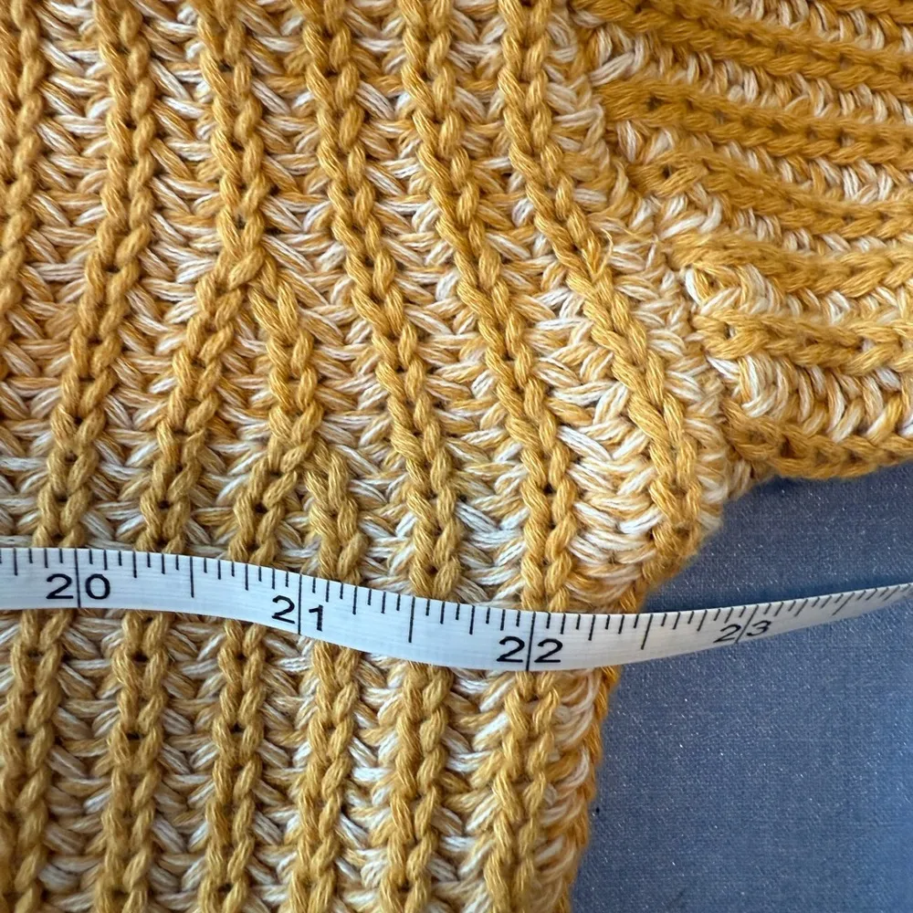 Hem & Thread Yellow Orange Crew Neck Sweater with Ribbed Texture - Image 5