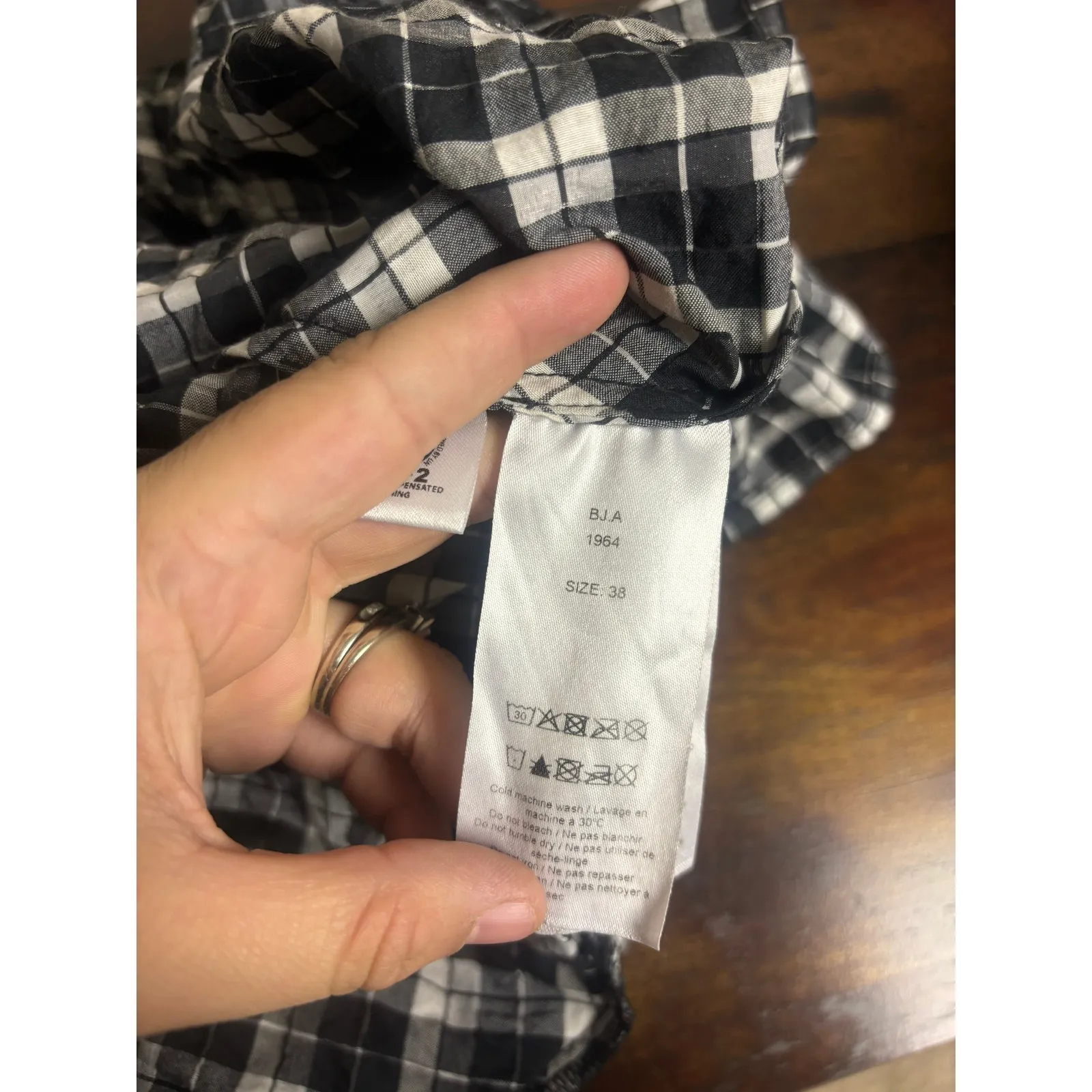 GANNI Smocked Plaid Maxi Dress | Size EU 38 (US 6) | Ruffle Hem Cottagecore Chic - Image 4