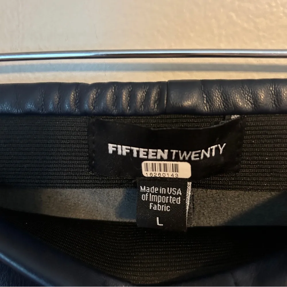 Fifteen Twenty Pants Blue Faux Leather Pants Casual Neutral High Rise Trendy - Image 12