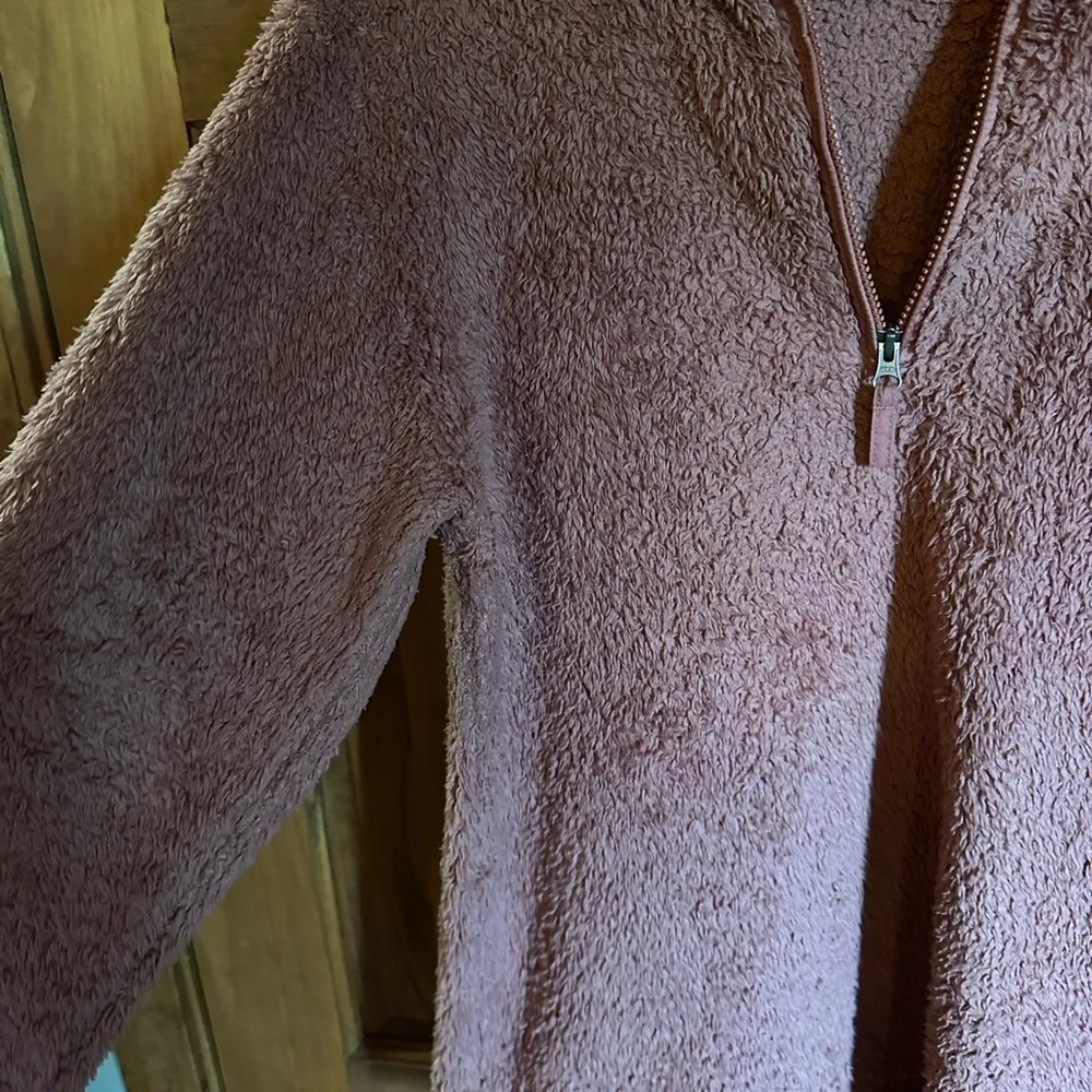 Patagonia sweater! Quarter zip teddy bear brown soft fuzzy sweatshirt! Womens XL - Image 4
