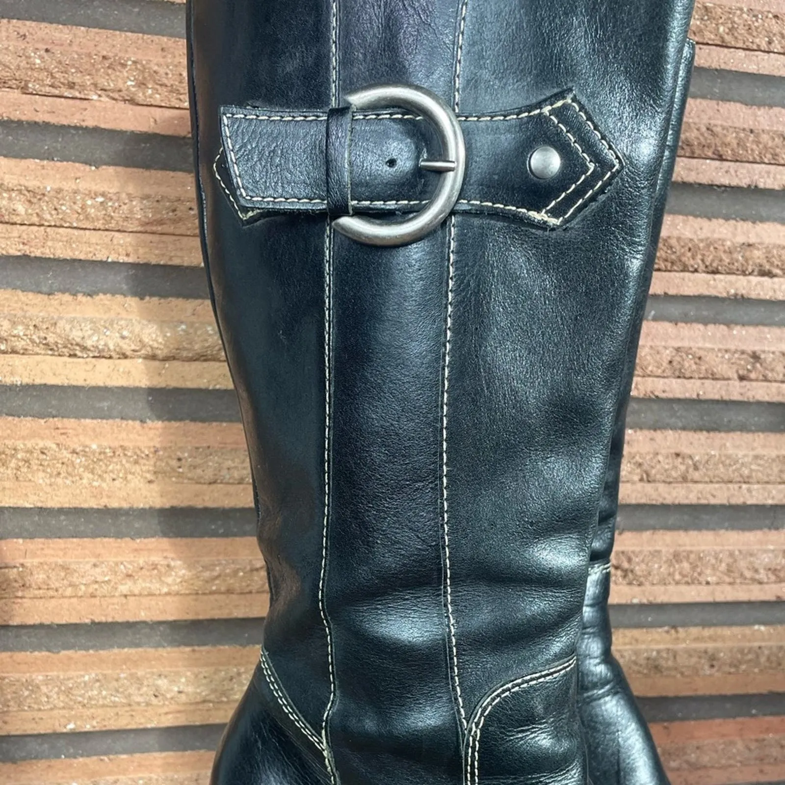 Matisse Women’s Black Leather Block Heel Boots Size 8 - Image 3