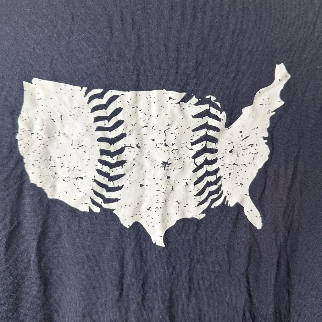 BASEBALLISM Baseball Seams America USA Graphic Tank Size Large Navy Blue - Image 3