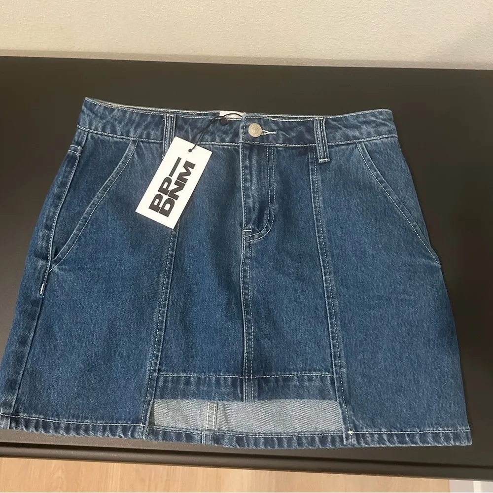 Trevina Denim Mini Skirt Mid Wash - Image 6