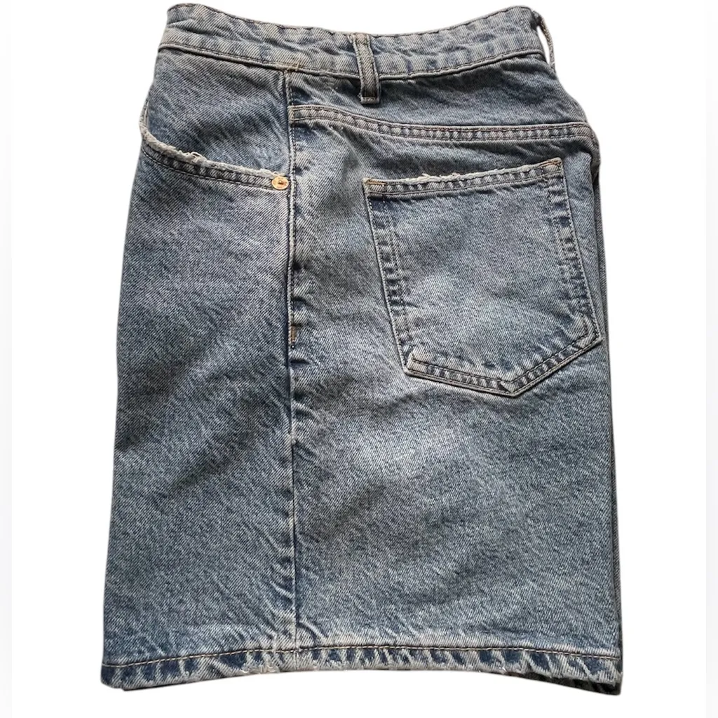 Zara Light Blue Jean Shorts - Image 4