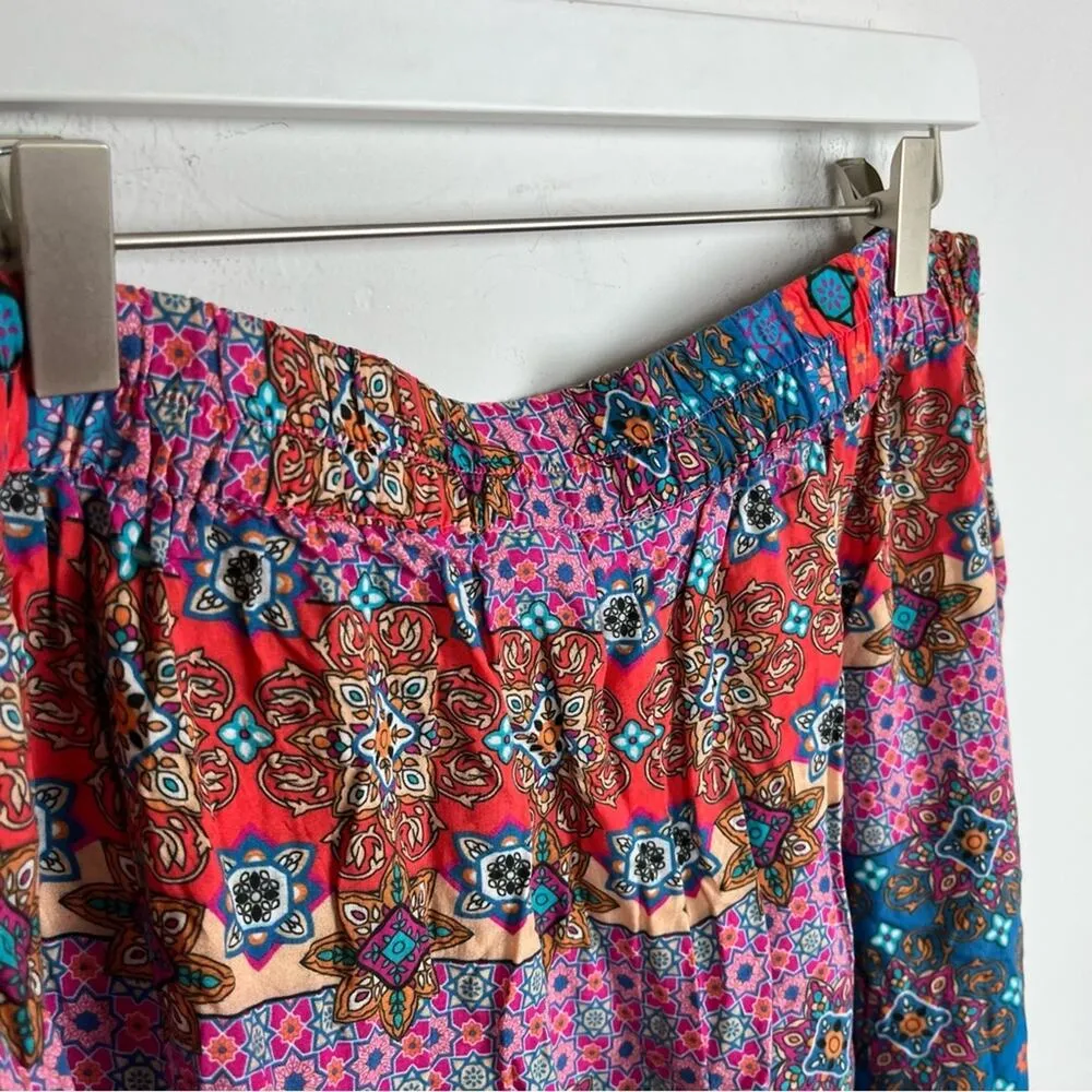 Tolani Collection Pink & Blue Mosaic Stripe Palazzo Pants - Image 5