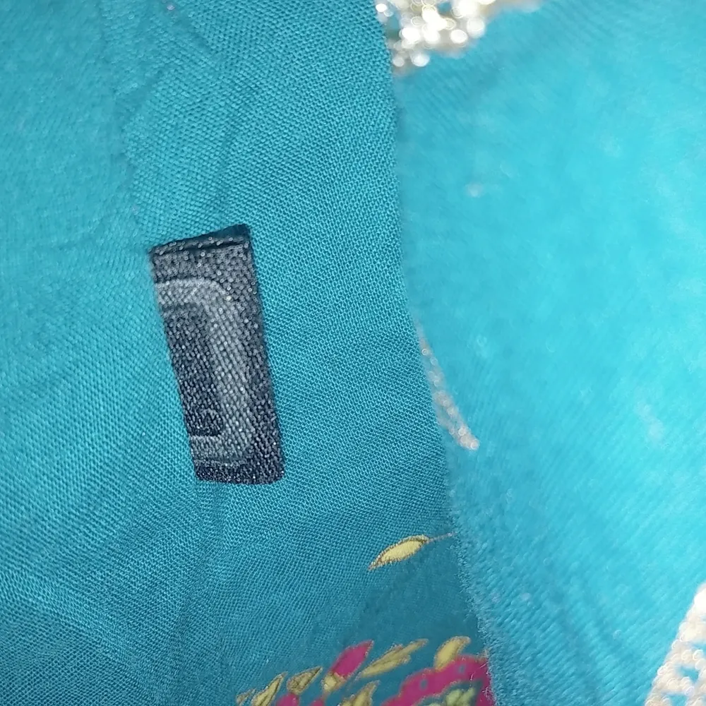 EGO LP Kurta Smocked Cotton Dress Petite in Turquoise Gold Paint Petite - Image 6