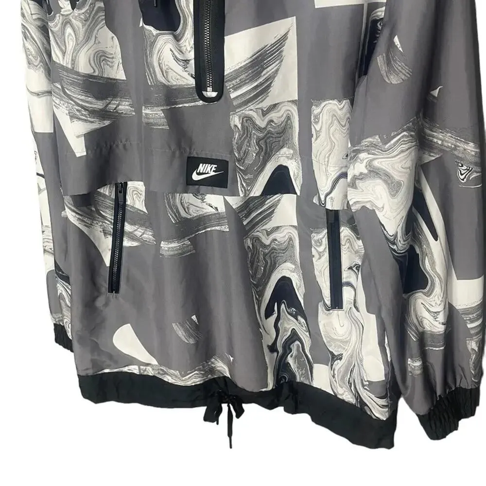 NIKE Women’s Sz Small Sportswear Windbreaker Marble All Over Print Jacket - Image 5