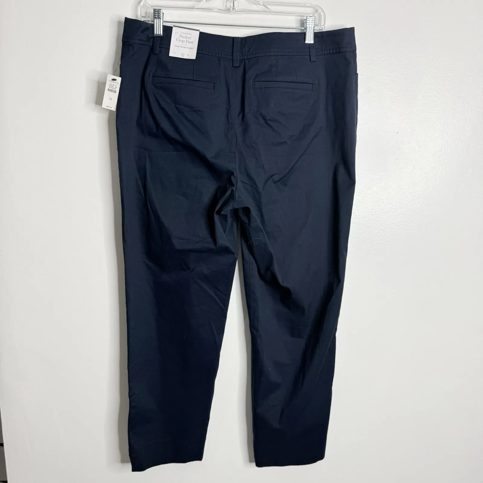 NWT Talbots Perfect Crop‎ Pants In Navy Size 12 - Image 3