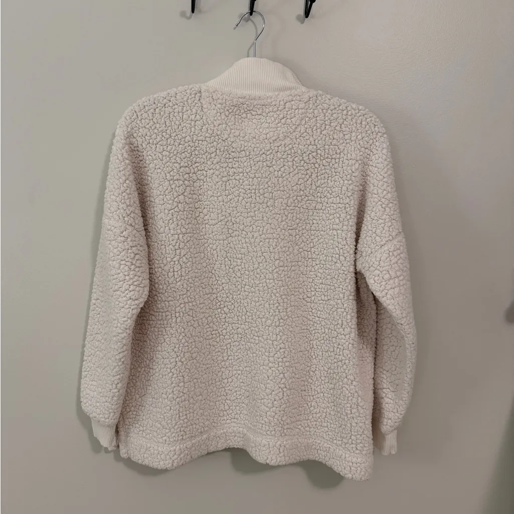 Aerie Sherpa white quarter zip sweater - Image 4