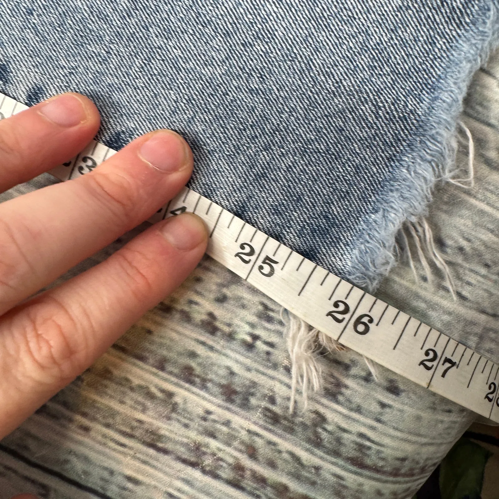 Kancan Muffy High Rise Straight Leg Jeans Raw Hem Stretch Denim 7/27 Blue Size 8 - Image 8