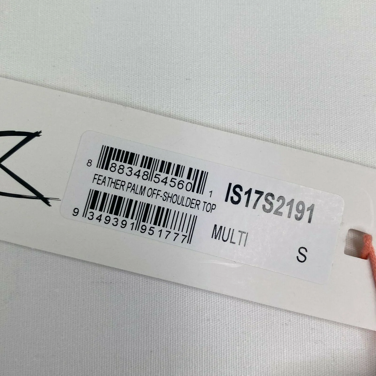 Mink Pink Bikini Top Women SMALL‎ Feather Palm Off Shoulder Bandeau Swim - Image 7