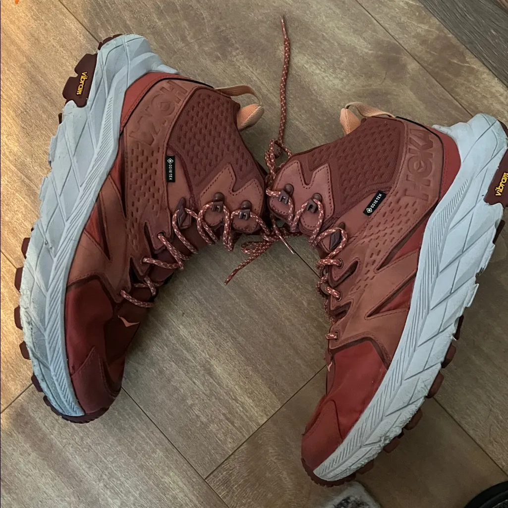 Hoka Anacapa Mid GTX Gore-Tex Red Orange Peach Women’s Trail Shoes Boot 10.5 B - Image 5