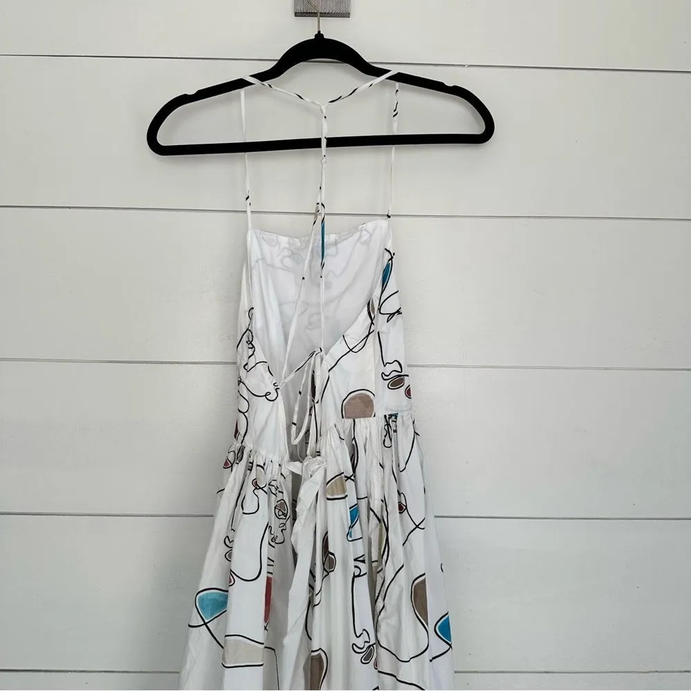 Bassike Women’s 0 Faces Print Knot Maxi Flawed Dress White - Image 3