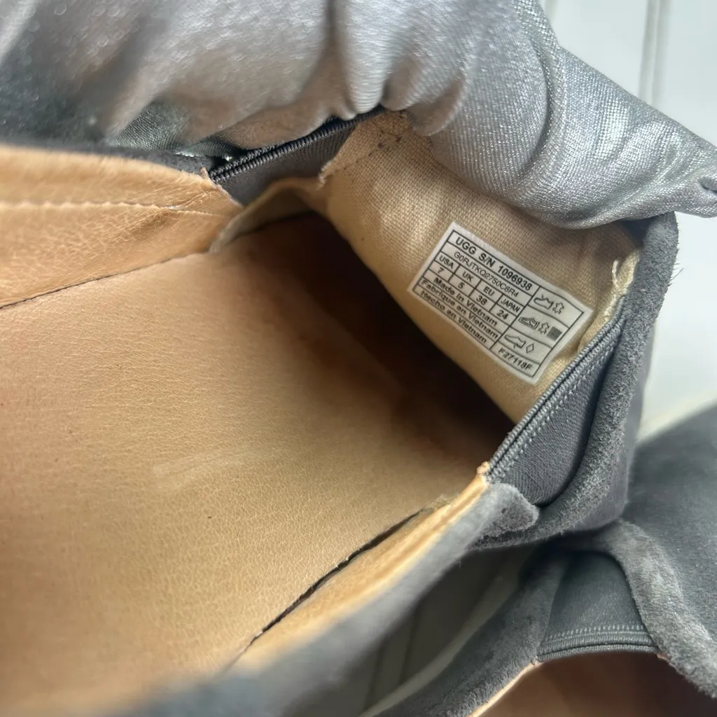 UGG Australia Cas Charcoal Gray Suede Slip-On Sneakers Women’s Size 7 - Image 5