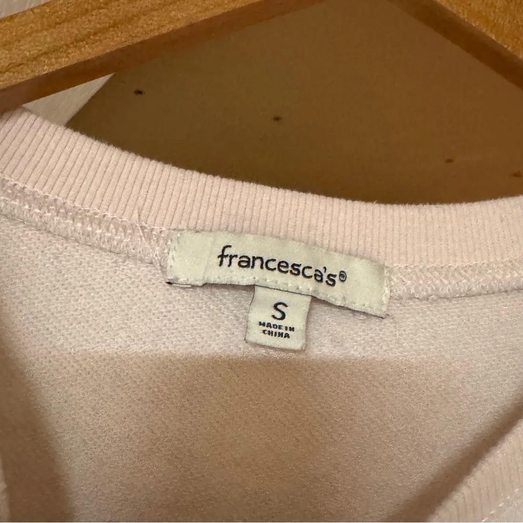 Francesca's Collections Pink Pilates Princess Sweatshirt S - Image 5