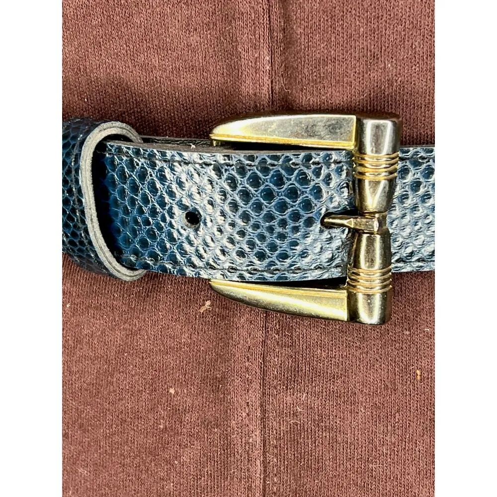 belt blue navy snakeskin pattern Black - Image 2