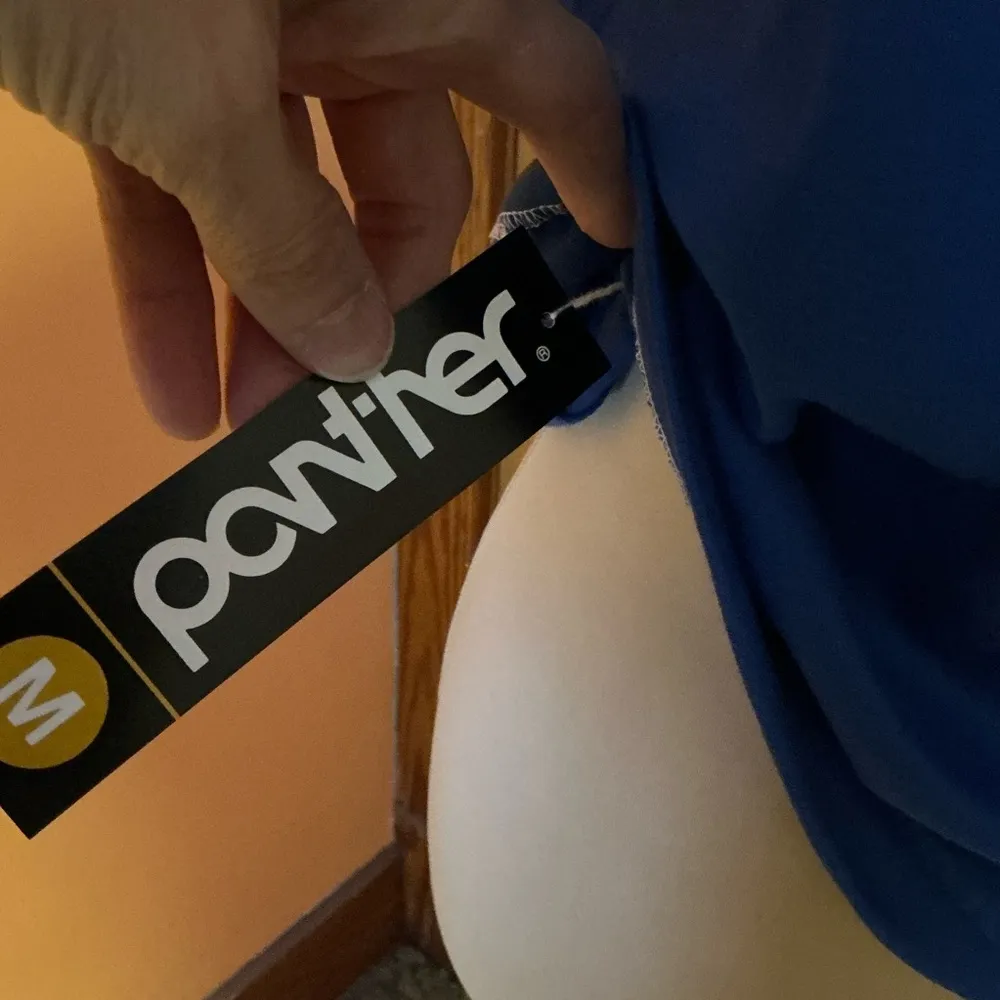 Vintage 80s NWT blue v neck top Size M - Image 5