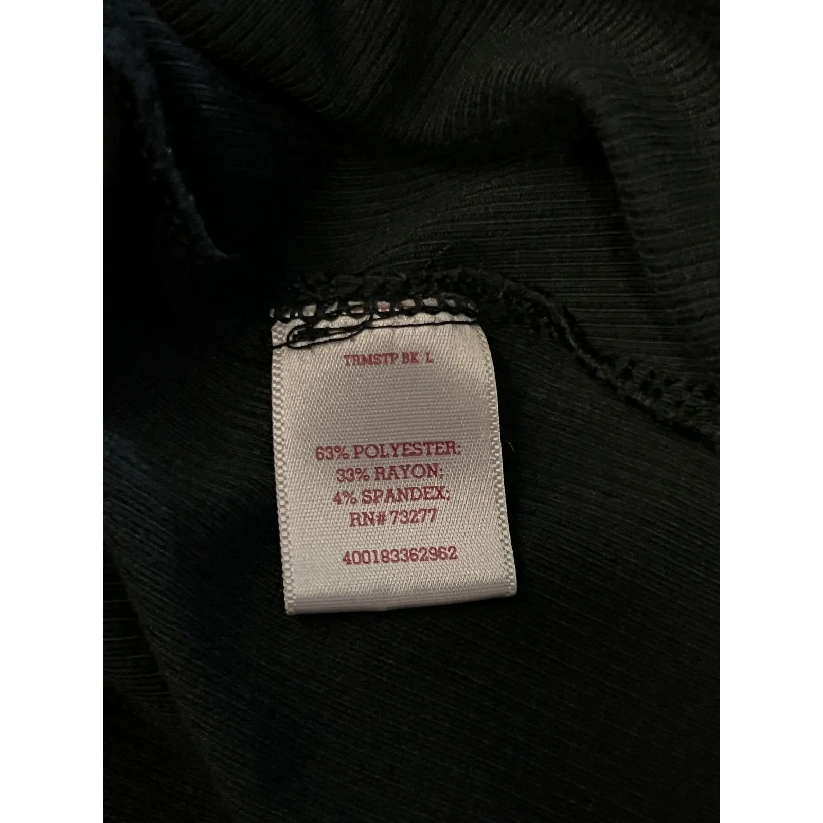 So T-Shirt Dress Women’s Large Black Ribbed Knit Stripe Neck Short Sleeve Mini - Image 10