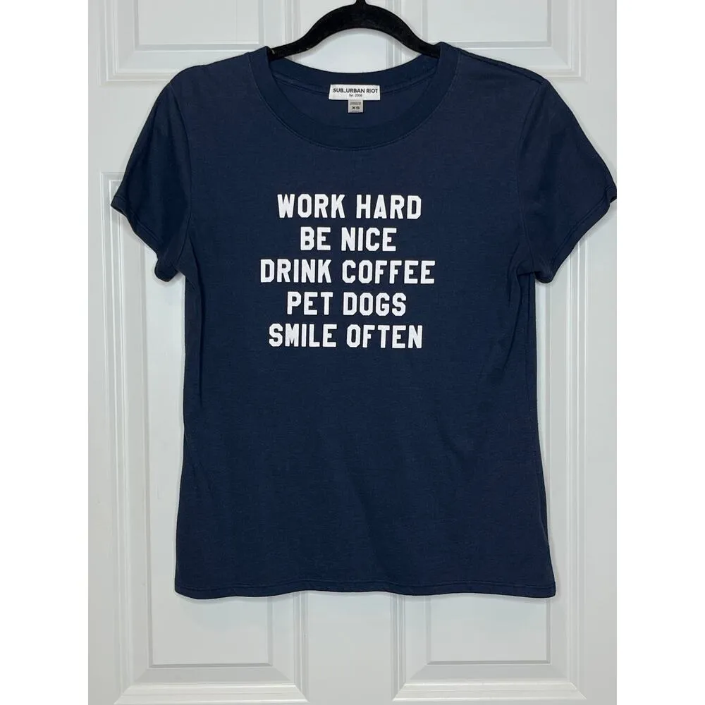 Sub Urban Riot Blue Graphic Short Sleeve Tee Size XS Positivity - Image 2