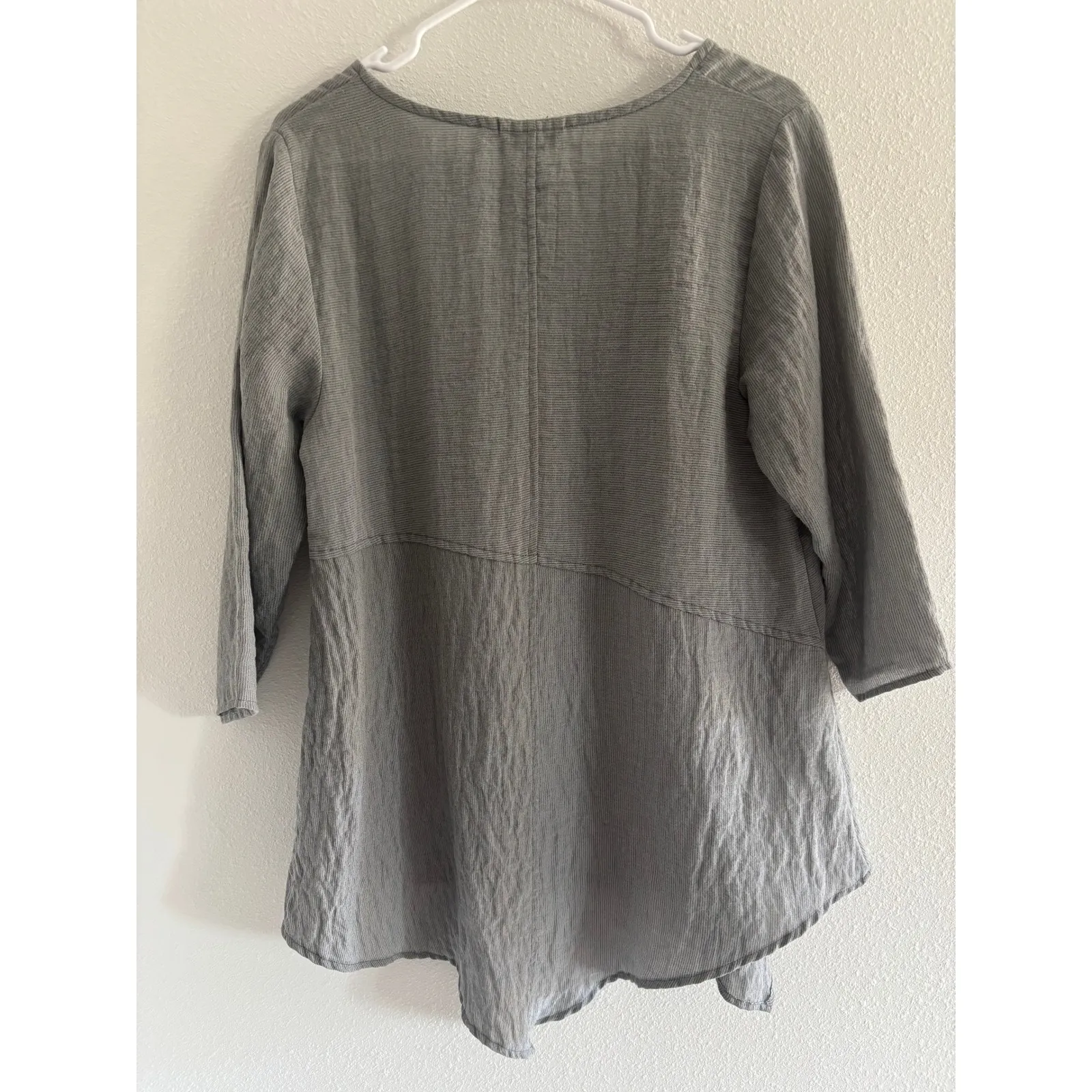 Habitat Clothes to‎ Live In Top Womens Small Gray Tunic Gauzy Lagenlook Artsy - Image 2