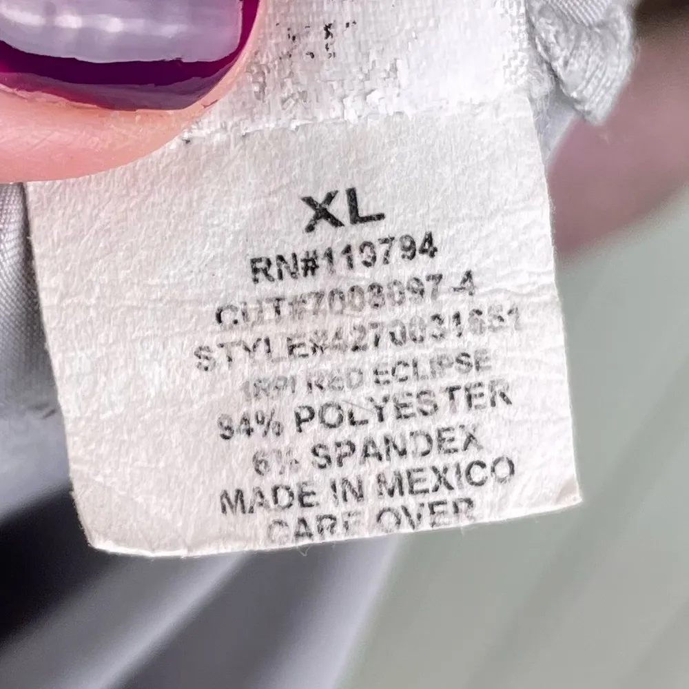 Unity World Wear Red Printed Stretchy Top Square Neck Short Sleeve Size XL Fairy - Image 6