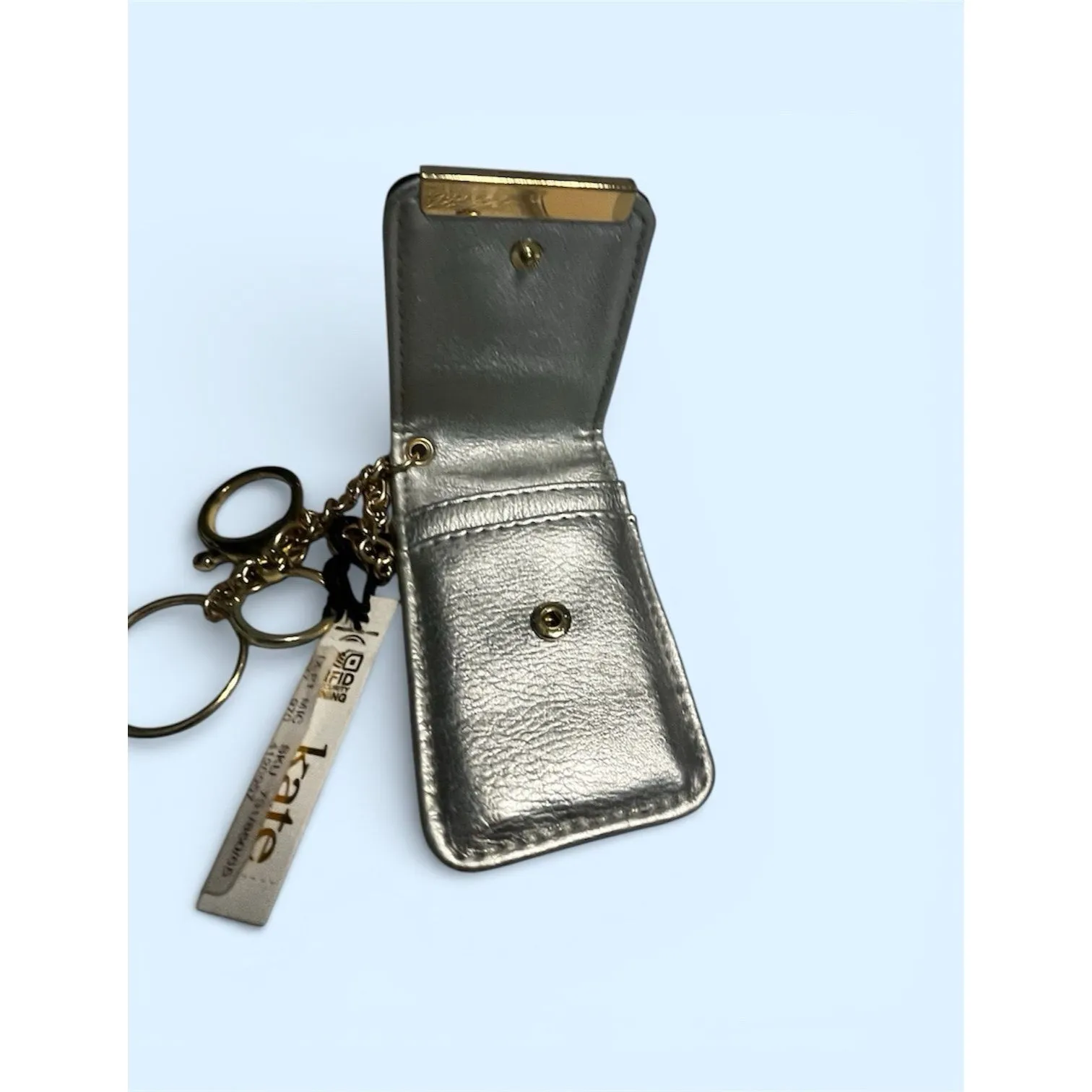 Kate Landry Silver Googly Eye Key FOB Mini Card Holder Keychain NWT - Image 3