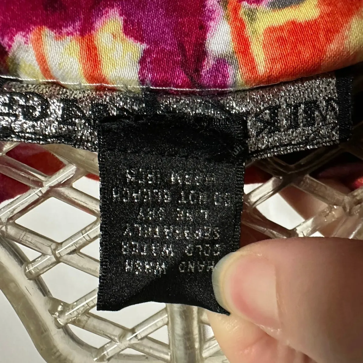 Mirror Image Bright Watercolor Floral Artsy Jacket 3/4 Sleeve Painted Flowers XL Orange - Image 6