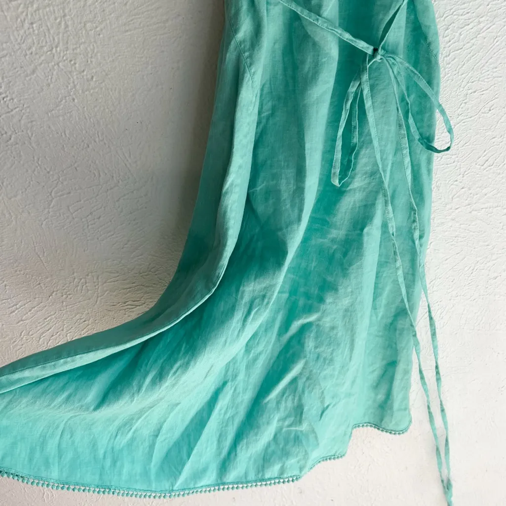 Calypso St. Barth Rosario Dress Jade Green Linen Midi NWT XS Resort Coastal - Image 5