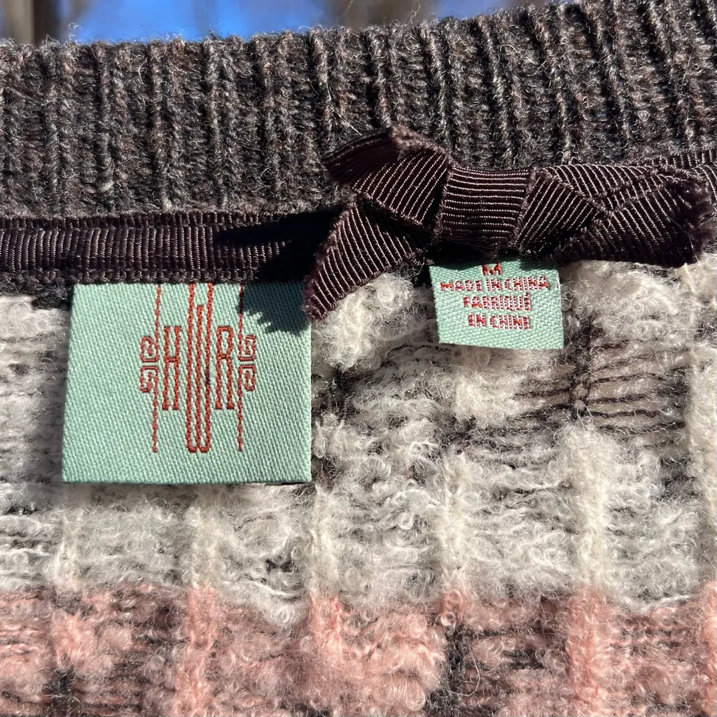 HWR Anthropologie Women’s Scottie Dog Trot Wool Blend Cardigan w/ Pockets Size M - Image 2