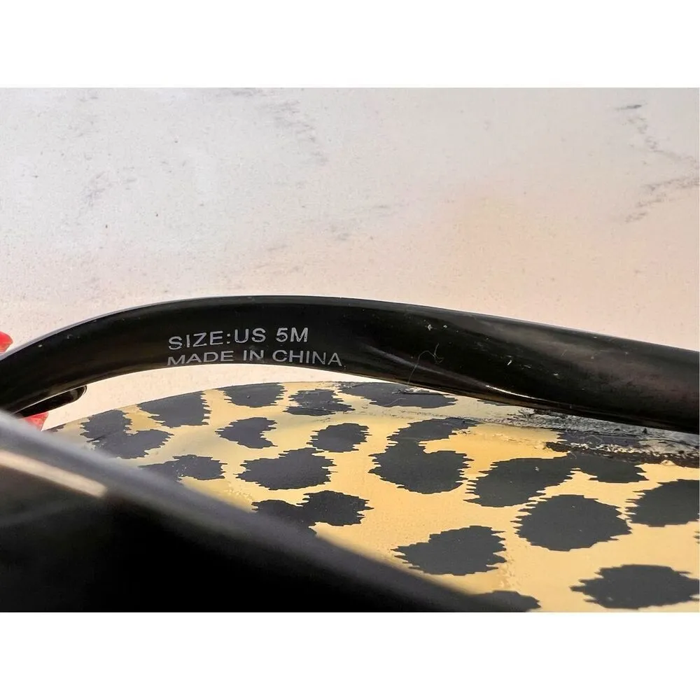 Kate Spade Nova Leopard Animal‎ Print Flip Flop Green Black Sz 5 NWOT Designer - Image 7