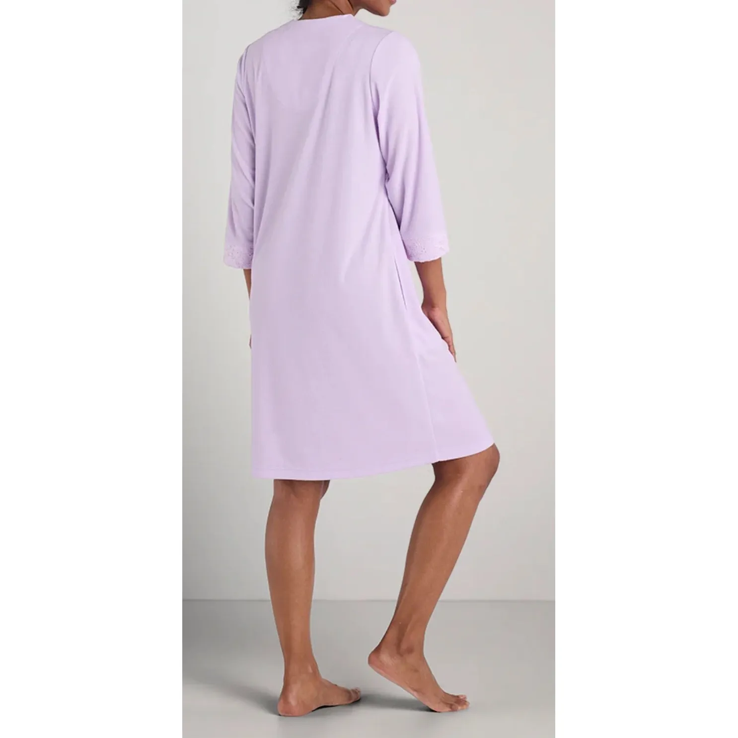 NWT‎ Miss Elaine Size Large Lavender Purple TERRY SHORT ROBE Cozy Comfort Gift - Image 2