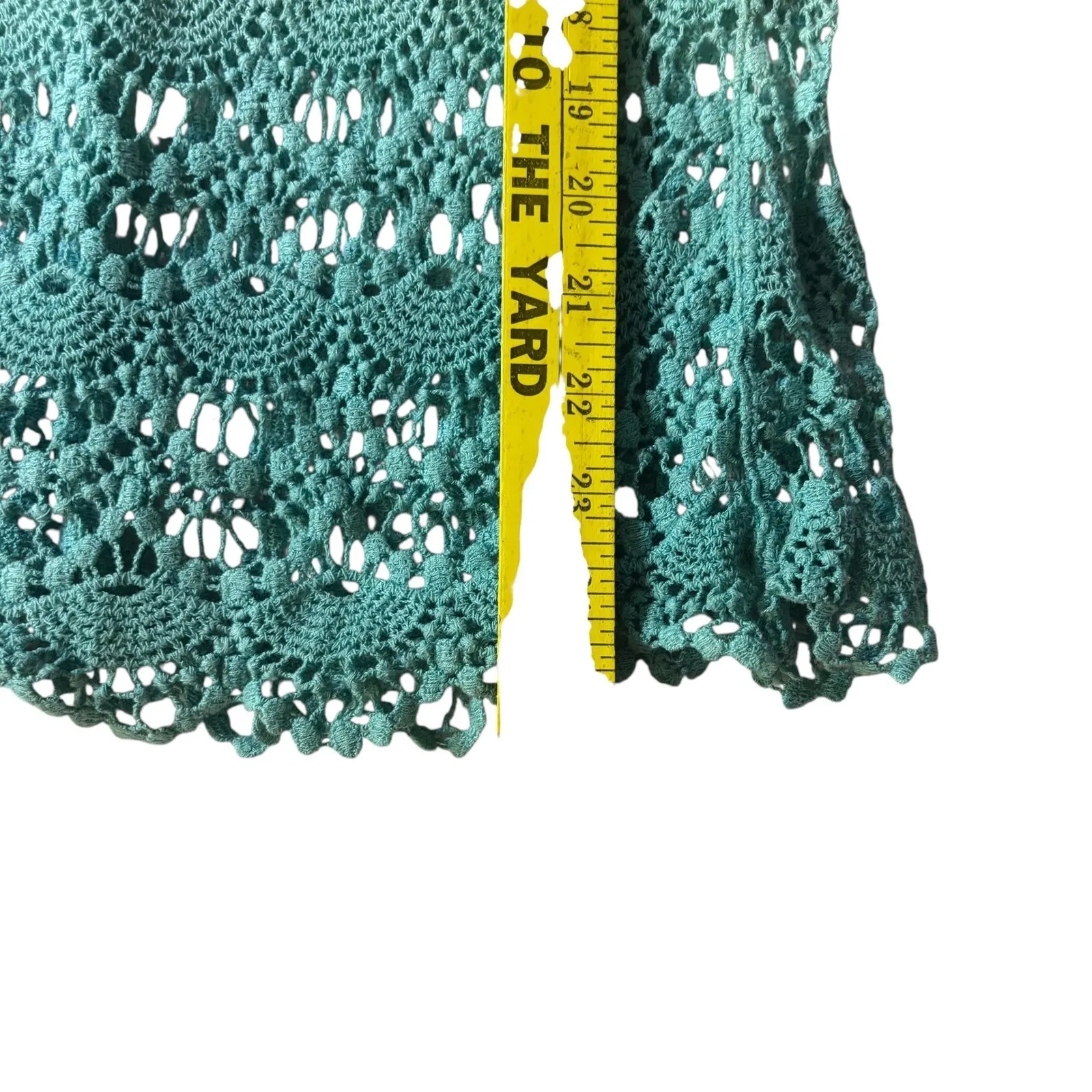 ALT. B Crochet Tank Top Sleeveless Ombre‎ Beige Green Festival Beach Coverup Y2K Tan - Image 8