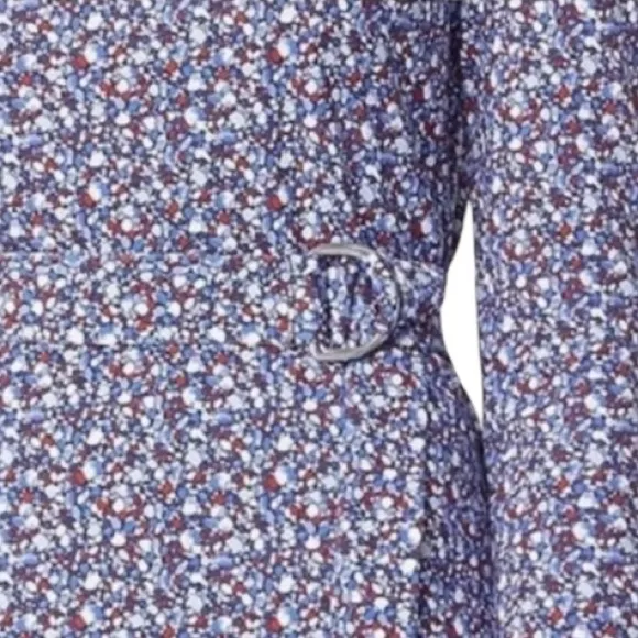 Tory Burch Blue & Red Floral Long Sleeve Sheath Dress S/P - Image 3