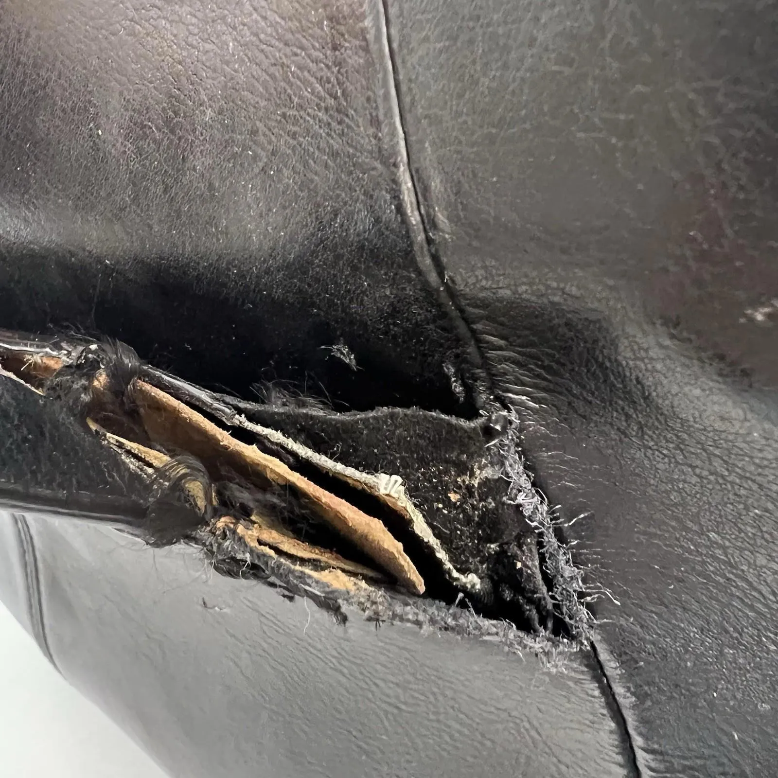 Alfani Black Genuine Leather Tote Bag Shoulder Purse AS IS / NEEDS REPAIR - Image 3