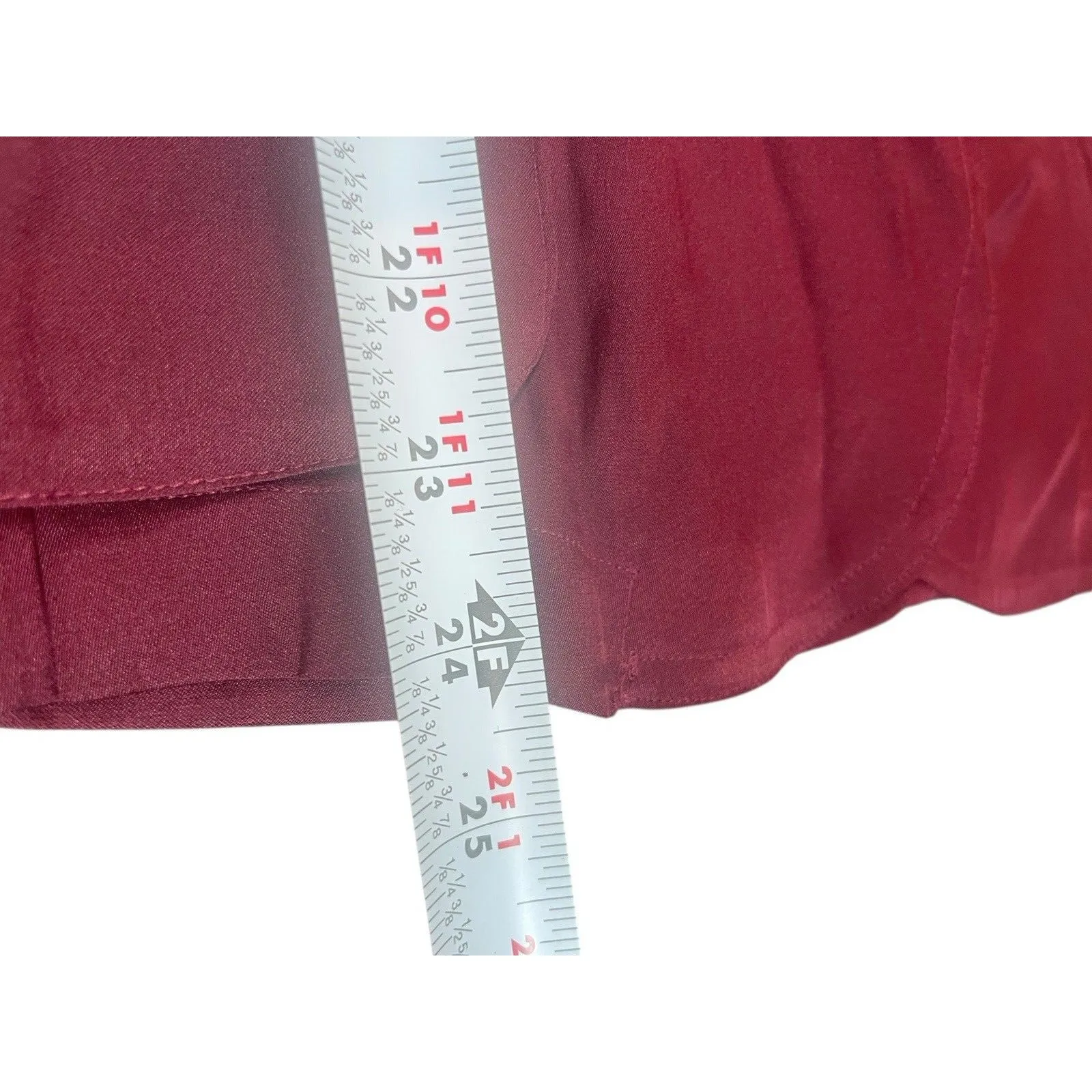 Spiegel Silk Blend Blazer Top Women’s 18 Burgundy Satin One Button 90s Holiday - Image 9